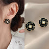 Elegant Pearl White Black Camellia Earrings Ladies Temperament Retro Earrings Birthday Gifts - Image 11