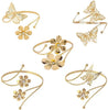 Upper Arm Bracelet Band Cuff Bangle Coil Bracelet Butterfly Flower Gold Armband Adjustable Boho Coil Swirl Armlet ArmBand - Image 2