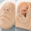 Cubic Zirconia Labret Stud 16G Internally Threaded for Lip Tragus and Helix - Image 39