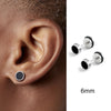 Men's Earings Titanium Steel Round Black Oil Drip Stud Earrings For Men Korean Stainless Steel Punk Jewelry Accessories - Image 7