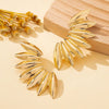 A Pair of Women's Earrings, Creative Retro Exaggerated Punk Metal Fan-Shaped Earrings, Suitable for Daily Wear and Parties - Image 3