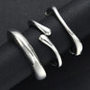 Stainless Steel Glossy Teardrop Cuff Bangle Set For Women Exaggerated Geometric Chunky Metal Bracelets Punk Rock Jewelry - Image 5