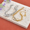 White Zircon Oval Chain Bracelet for Women Gold Color Stainless Steel Bangle Jewelry - Image 6