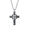 Vintage Nordic Celtic Knot Pattern Cross Necklace Pendant for Men Stainless Steel Chain Jewelry Amulet Necklace - Image 2