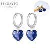 Silver Ear Needle Geometric/heart-shaped Royal Blue Zircon Pendant Silver Earrings Niche Jewelry Gifts - Image 37