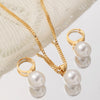 Pearl Jewelry Set For Women Dangle Earrings Pendant Necklace Simple Dainty Daily Wear Outfit Party Accessories - Image 6