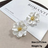 White Women's Dangle Earrings Blooming Flower Acrylic Enamel Butterfly Imitation Pearl Heart Hanging Earrings Elegant Brinc - Image 24