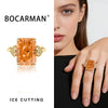 Bocarman Rectangular Ice Cut Mint Green Cubic Zirconia Copper Ring For Women Vintage Engagement Wedding Adjustable Jewelry - Image 15