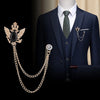Retro Crown Rhinestones Brooch Pins Eagle Tassel Chain Lapel Pin Suit Shirt Vintage Jewelry for Women Men Accessories - Image 2
