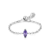 Silver 12 Month Birthday Stone Adjustable Chain Rings For Women Everyday Wear And As Gifts - Image 15