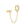 1pc Silver Shimmering Clear CZ Zircon Ear Cuff With Chain Tassel Stud For Women Gift Cartilage Clip Earrings - Image 13