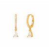 Multicolor Zircon Water Drop Small Hoop Earrings for Women Stainless Steel Pendant Piercing Earrings - Image 18
