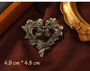 Pearl Accent Heart Brooch with Metal Floral Details - Image 12