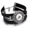 18mm Snap Button Jewelry Bracelets Braided Black Leather Snap Bracelet Fit Snaps Jewelry Magnet Buckle Tan Leather Bracelets - Image 4