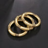 3PCS/SET Gold Chunky Bangles Bracelets For Women Plated Stack Layered Curved Bamboo Tube Stretch Bracelets Gift Jewelry - Image 4