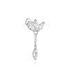 1PC Silver Horse Eye Zircon Crown Tassel Puncture Thread Flat Earring For Women Long Cartilage Chain - Image 32