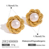 Elegant Stainless Steel Glossy Shine Shell Pearl Twist Texture Stud Earrings For Women Jewelry Gift - Image 6