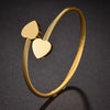 Gold Color Star Heart Open Bangle Stainless Steel Blank Bar Twisted Cable Wire Bracelets for Women Jewelry Gifts - Image 2