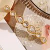 Design Long Rhinestone Water Droplet Round Brooch Gold Plated Women Jewelry Party Gift - Image 3