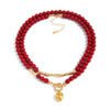 Salircon Red Acrylic Beaded Chain Love Heart Pendant Necklace Women Doublelayer OT Clavicle Chain Daily Wear Jewelry - Image 5