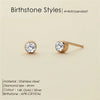 Stainless Steel Birthstone Earrings Pierced Gold Push-Pull Earrings Simple Ladies Holiday Party Gifts - Image 11