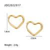 Stainless Steel Heart Hoop Earrings in Gold-Tone or Silver-Tone - Image 6