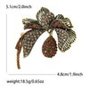 Rhinestone Flower Brooch Pin with Pearl and Leaf Designs - Image 34