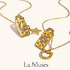 La. Muses Sparkling Cubic Zirconia Square Star U-shaped Pendant Stainless Steel Women's Necklace Jewelry Gifts - Image 1