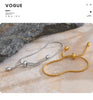 Basic Chain Pull-out Adjustable Bracelet Bangle Gold Platinum Plated Daily Jewelry Gift - Image 16