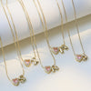 Delicate Heart Pink Zircon Mini Letter Pendant Necklace for Women Gold Plated Balloon Bubble Initial Alphabet Jewelry - Image 4