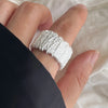 Silver Rings For Women Geometric Jewelry Finger Adjustable Simple Interline Wide Ring For Party Birthday Gift - Image 6