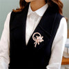 Flower Imitation Pearl Brooches For Women Shiny Rhinestone Double Layer Love Heart Pins Sweater Cardigan Jewelry Gifts - Image 2