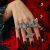 Salircon 4Pcs/set Goth Creative Butterfly Moth Skull Opening Ring Women Punk Joint Ring Halloween Jewelry Accessories Gift - Image 3