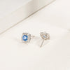 Silver Stud Earrings Crystal Clover Link Bracelets Necklace Jewelry Sets For Women - Image 13