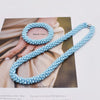 Woven Bead Necklace Glass Beaded Bohemian Statement Necklace Bracelet Hair Accessory Set For Women Jewelry Gift - Image 13