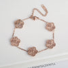 Stainless Steel Laser Five Leaf Flower Petal Adjustable Clover Bracelet Classic for Woman Girl Jewelry Party Gift - Image 3