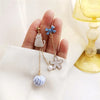 Cute Enamel Cat Balloon Stud Earrings for Women Korean Lovely Rabbit Flower Asymmetrical Tassel Earring Party Jewelry - Image 5