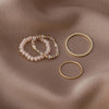 4Pcs Women's Ring Summer Crystal Beaded Vintage Rings Set Korean Women Jewelry Temperament Accessories Sweet Aesthetic Gift - Image 8