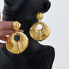 Dubai Gold Plated Jewelry Earrings Set Banquet Drop Women Lady Big Earrings for Girls Golden Hoop Earrings - Image 11