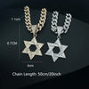 Six-Pointed Star Pendant Necklace with Cuban Chain Options - Image 12