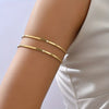 Stainless Steel Geometric Wave Open Arm Cuff Bracelet For Women Simple Smooth Adjustable Statement Jewelry Bangle - Image 12