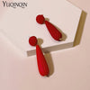 Korean Colorful Cute Hanging Drop Earrings For Women Arcylic Water drop Long Big Earring for Grils Party Dangle - Image 3