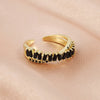 Zircon Shiny Chic Resizable Double Student Opening Rings for Woman Silver Color Gothic Finger Jewelry Wedding Party - Image 8