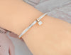 Clay Pave Setting Crystal Lock Charm Bracelets Bangle For Women Stainless Steel Bracelet For Birthday Gift - Image 6
