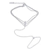 Stainless Steel Layered Pearl Flower Zirconia Back of Hand Chain Finger Bracelet Jewelry - Image 11
