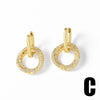 Dainty Clear Crystal Round Earrings For Women Gold Plated Hoop Heart Dangle Earrings CZ Jewelry Gifts - Image 6