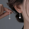 Vintage Silver Hoop Earrings For Women Korean Heart Chain Drop Earring Prevent Allergy Party Gothic Punk Jewelry - Image 1