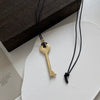 Metal Key Shaped Pendant Necklace For Women Girls Simple Long Wax Rope Sweater Chain Accessory Gifts - Image 6