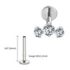 Titanium Triple CZ Cluster Cartilage Earring 16G Mini CZ Labret Tragus Helix Medusa Flat Back Piercing - Image 10