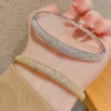 Cubic Zirconia Gemstones Minimalist Cuff Bangles Bracelets - Image 2